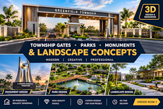 design professional township gates, parks, monuments and landscape concepts