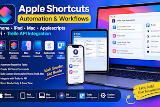 apple shortcut iphone ipad mac applescripts siri workflow trello api integration