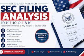 analyze sec 10 k 10 q and 8 k filings with research summaries key insights