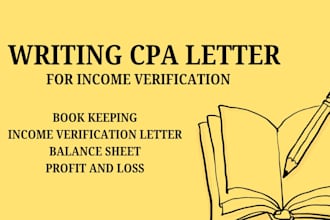 provide CPA confirmation letters income verification income verification