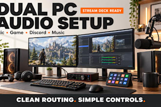 setup mic, dual PC streaming, stream deck and obs audio routing