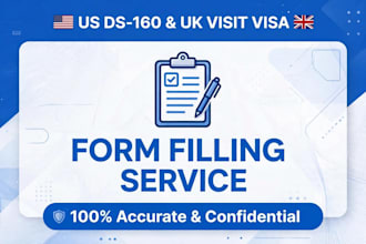 filling US ds 160 and UK visit visa application form