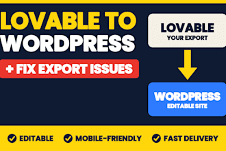 convert lovable to wordpress and fix lovable export issues