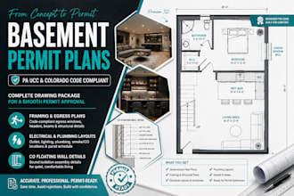 design basement finishing plans and permit drawings for pa and co