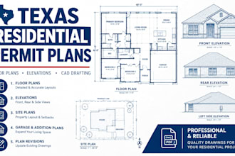 draft texas residential building permit plans and floor plans