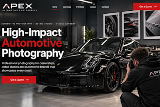 design wordpress automotive photographers website car detail studio website