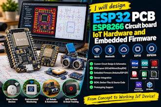 design esp32 pcb, esp8266 circuit board, iot hardware, embedded firmware