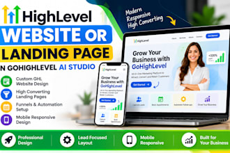 design a professional ghl website or ghl landing page in gohighlevel ai studio
