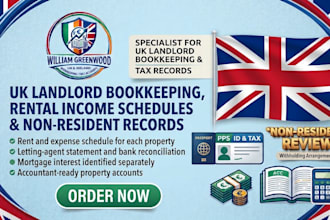 do UK landlord bookkeeping, rental income schedules and non resident tax records