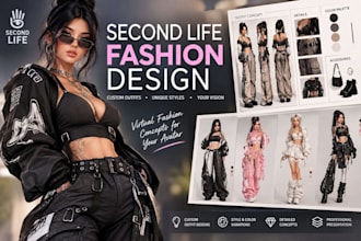 design custom second life 3d clothing 3d model 3d design rig and texture design