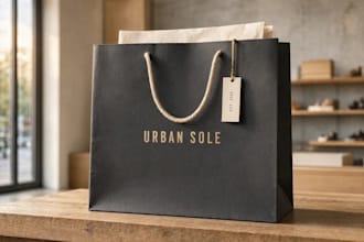 design creative shopping bags for retail businesses