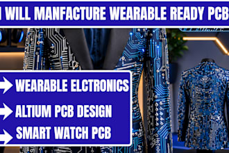 wearable health device smart glass, cloth pcb, band tracker esp32 sensor