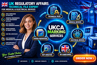 compile ukca marking technical files for medical and electrical devices