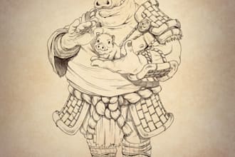 draw high quality custom line art illustrations for you