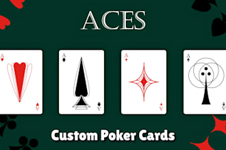 design unique poker cards, 54 playing card deck, poker illustration, blackjack