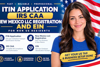 itin application, irs caa, new mexico llc registration and ein for non US
