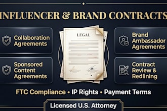 draft an airtight brand ambassador agreement as a licensed US lawyer