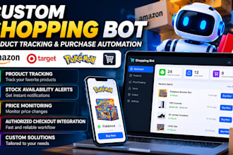 develop a custom shopping bot for product tracking and purchase automation