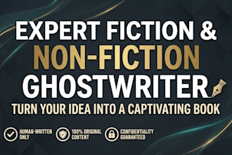 be your expert fiction and non fiction ebook ghostwriter