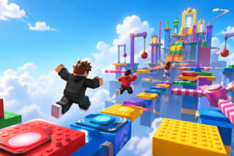 custom roblox game, build maps, script gameplay systems and design roblox studio
