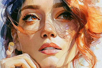 watercolor portrait painting, photo to watercolor portrait