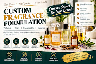 formulate custom perfumes, attars, fragrance oils and colognes for your brand