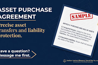 draft an asset purchase agreement for your business sale