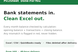 convert your bank statements to excel with balance verification