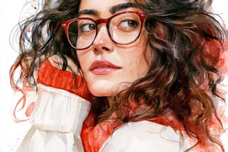 watercolor portrait painting, photo to watercolor portrait
