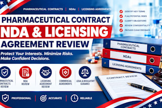 review pharmaceutical contracts, ndas and licensing agreements