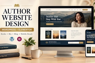 author website using wordpress and elementor
