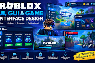 design a professional roblox UI, gui and game interface