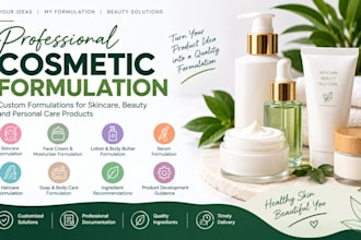 formulate skincare, cosmetics, lotions, creams, and beauty products