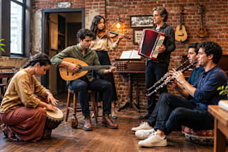 record live bouzouki, violin, clarinet, darbuka and accordion