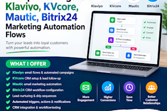 set up klaviyo kvcore mautic bitrix24 marketing automation flow automation flow