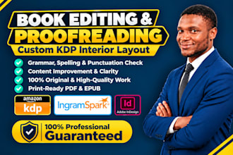 do book editing, proofreading, and KDP interior layout design