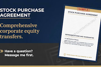draft a share or stock purchase agreement for your acquisition