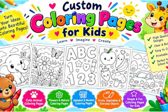create custom coloring pages for kids and children
