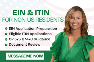 prepare ein and eligible itin applications for non US residents