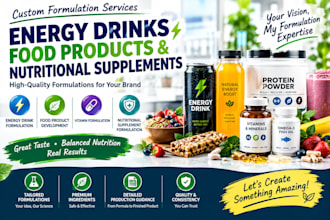 formulate energy drinks and food products, vitamins and nutritional supplements