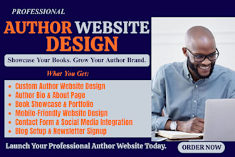 design an author website, book website, or author portfolio