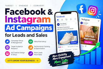 do facebook and instagram campaign, ads campaign, for leads and sale