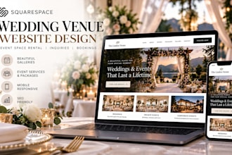 design a squarespace wedding venue website for event space rental inquiries