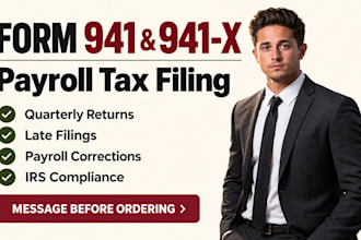 prepare and file irs form 941 quarterly payroll tax returns