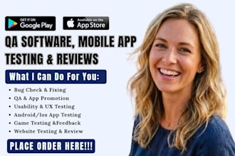 do QA software testing, app testing, usability testing, and game review