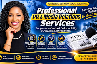 press release writing, journalist outreach, media relations and brand PR service