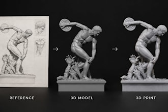 3d sculpting, 3d statue, religious statue, print ready 3d model, 3d character