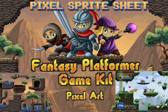 do pixel art sprite for indie game character, tilemap, asset, spell, icon, item