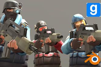 port or convert sfm model gmod playermodel l4d2 model mmd character with blender