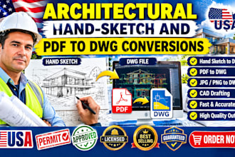 convert PDF sketches and paper blueprints to architectural cad nv